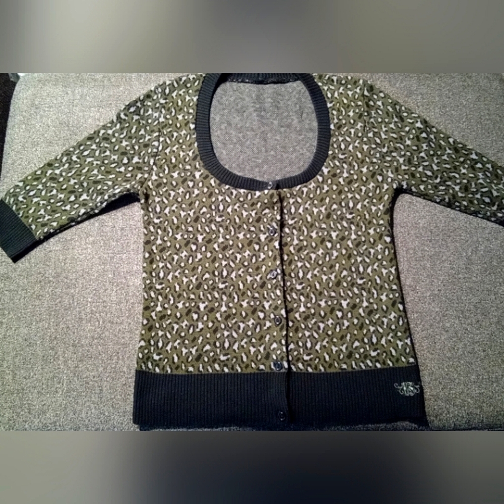 Lucky 13 Green Leopard Sweater